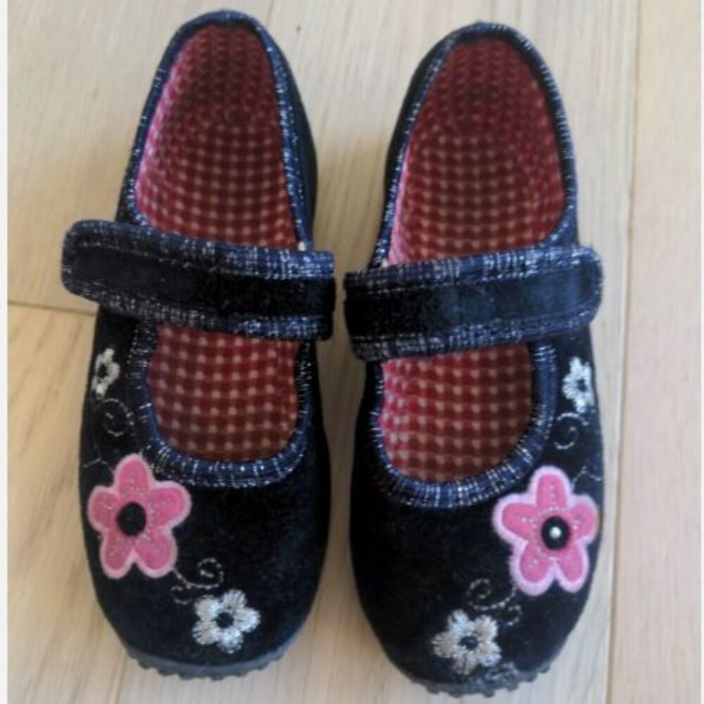 Zetpol girls shoes size 25 Flower Floral Europe European velvet approx size 9